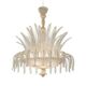 Contemporary Venetian White and Gold Leaves Murano Style Glass Chandelier