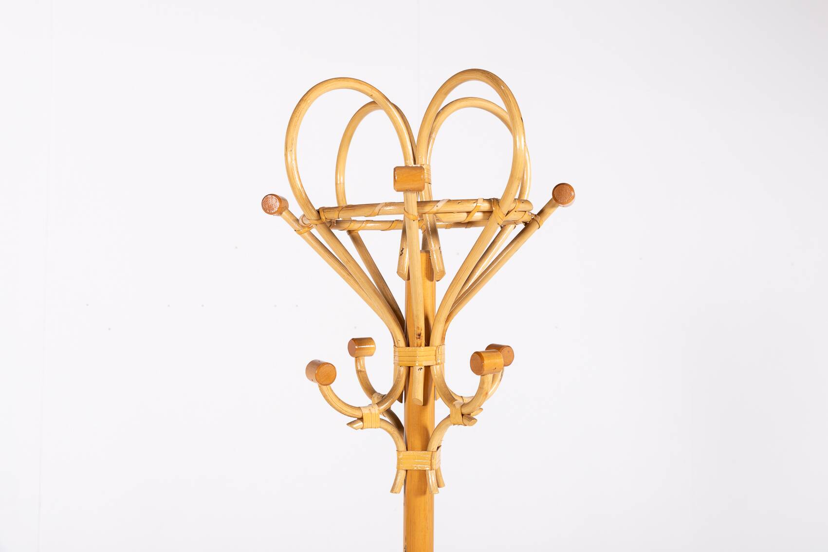 Italian Bamboo-Rattan coat hanger, 1980's