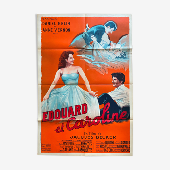 Affiche cinéma "Edouard et Caroline" Daniel Gélin 80x120cm 1950