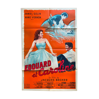 Poster cinema "Edouard et Caroline" Daniel Gélin 80x120cm 1950