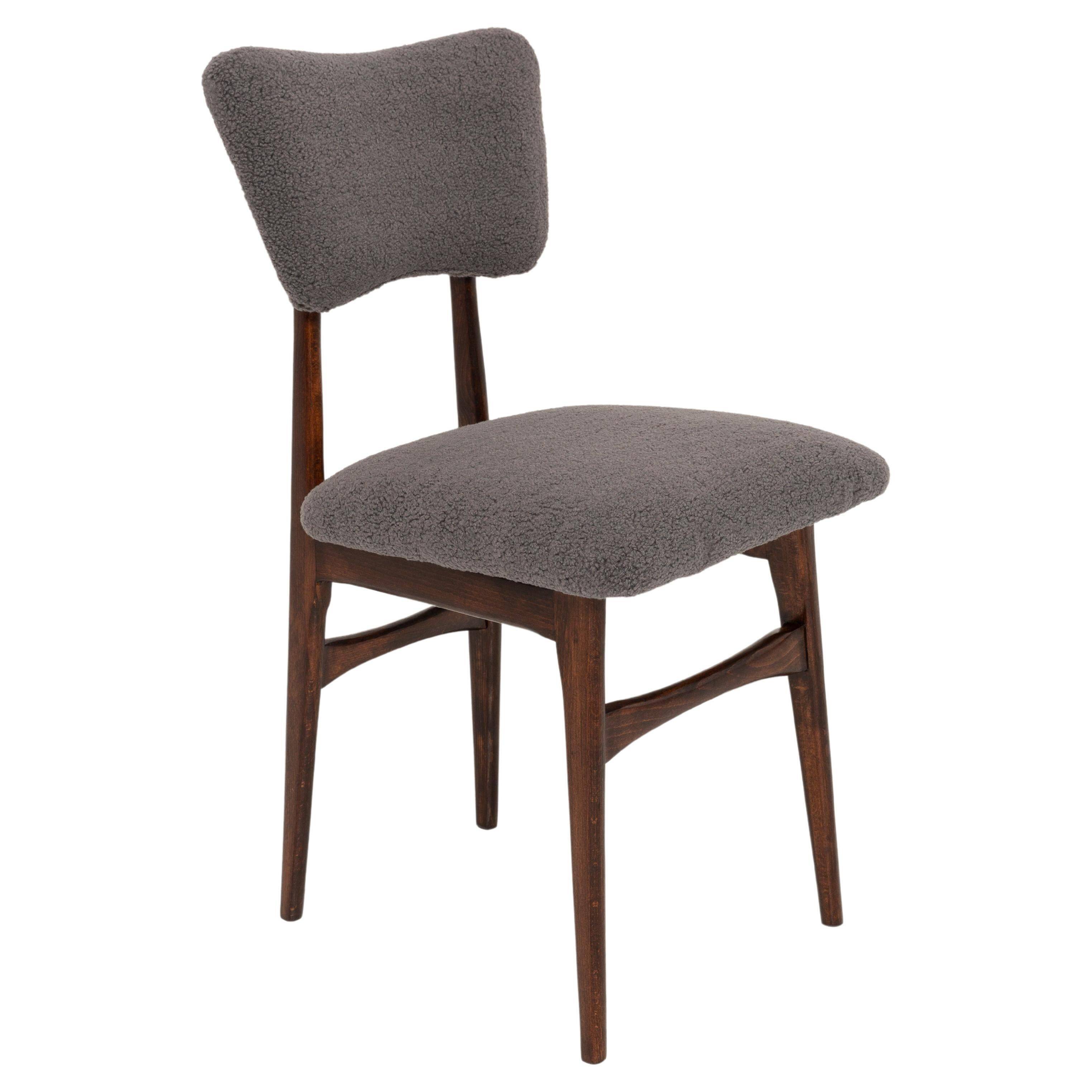 Chaise bouclée gris foncé du 20ème siècle, 1960