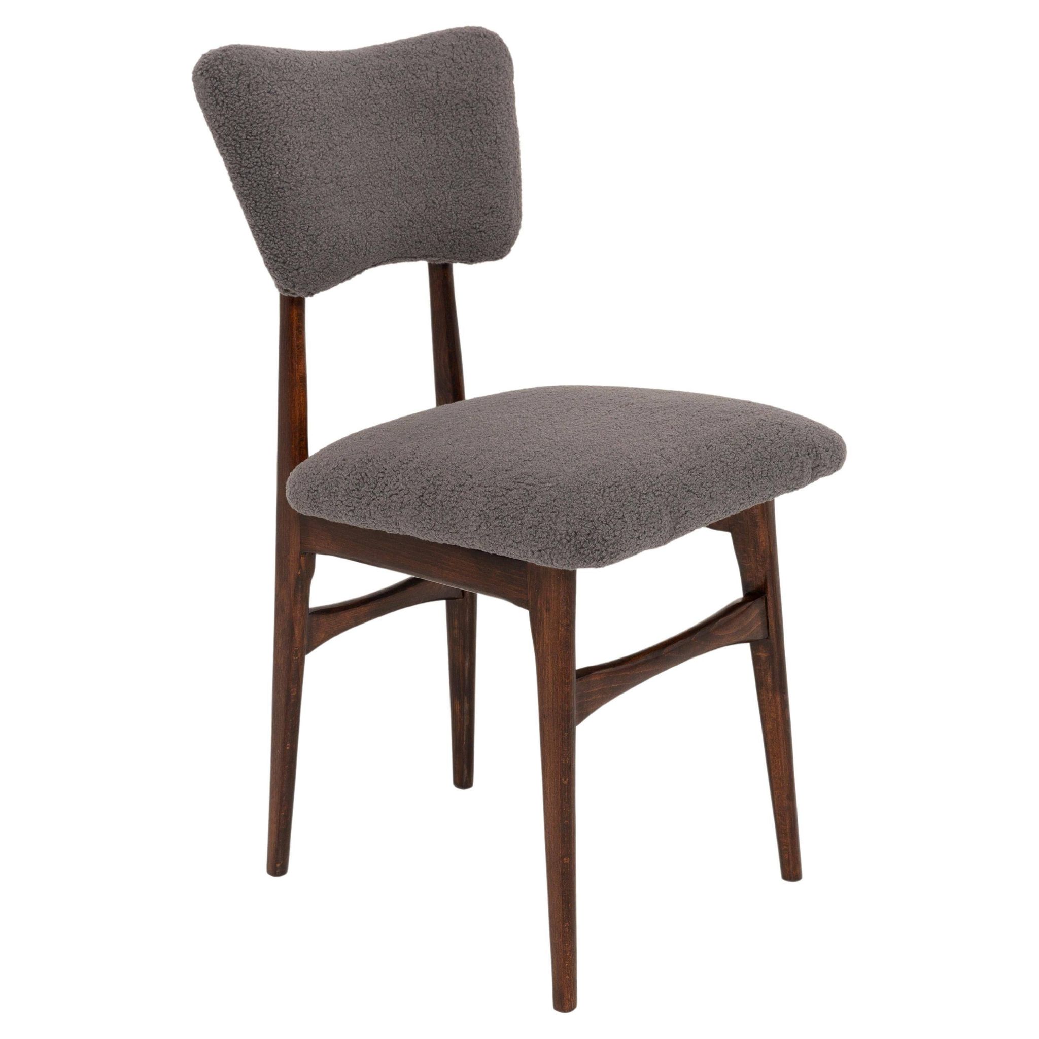 Chaise bouclée gris foncé du 20ème siècle, 1960