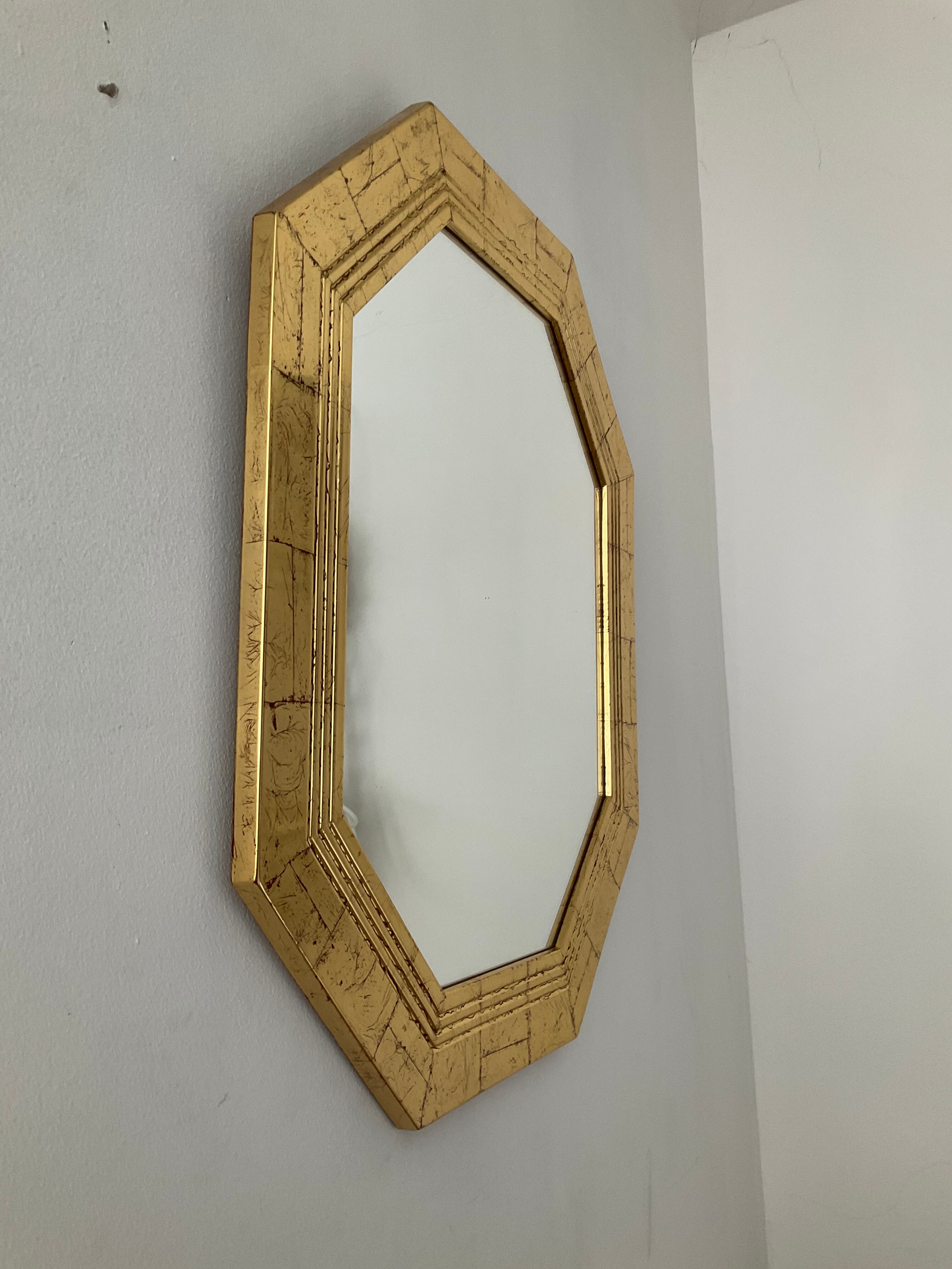 Vintage Deknudt mirror in gilded wood from the 70s