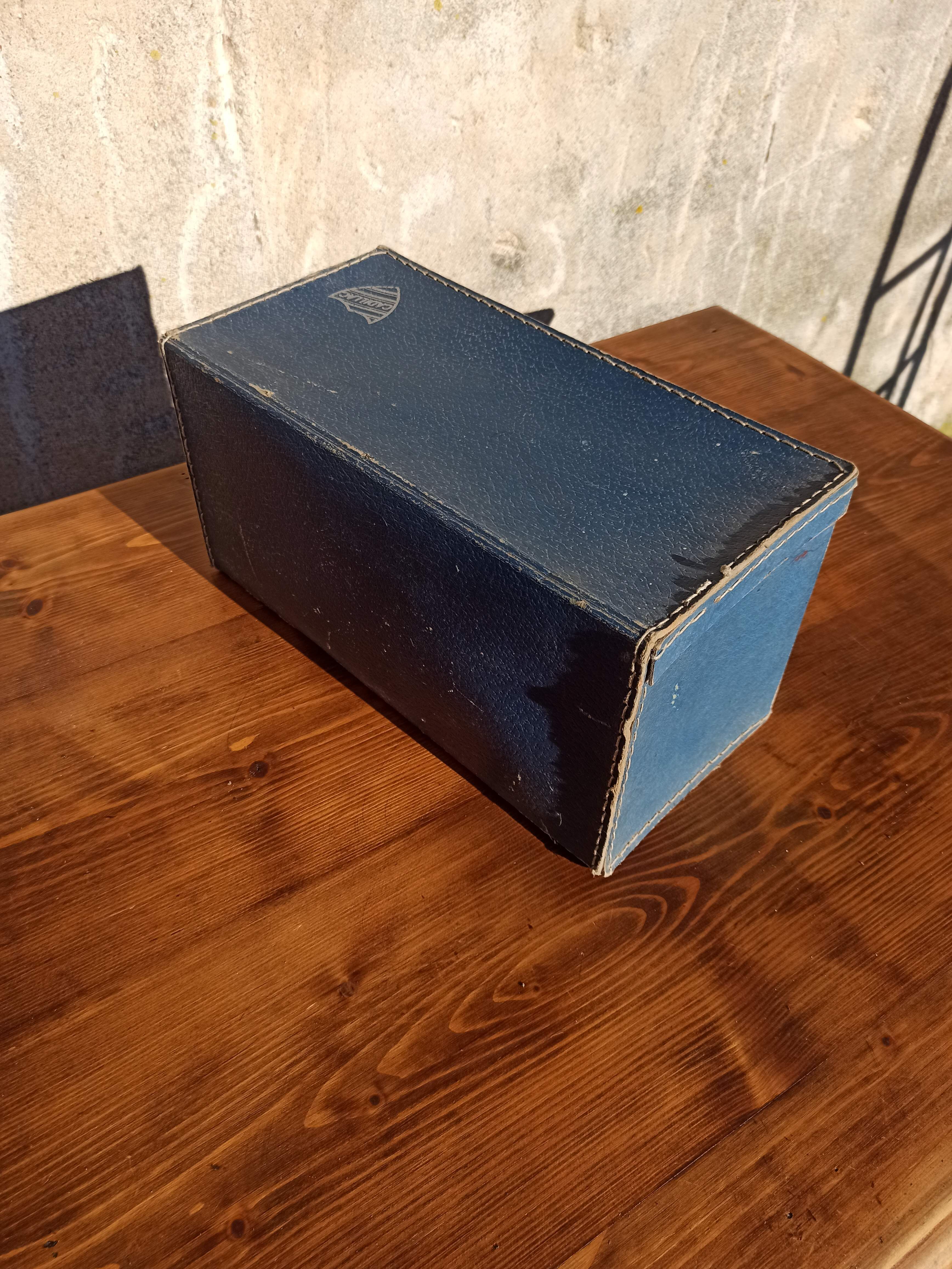Set of 3 old cardboard suitcases