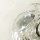Sculptural wave wall lamp made of structured solid glass by peill & putzler
