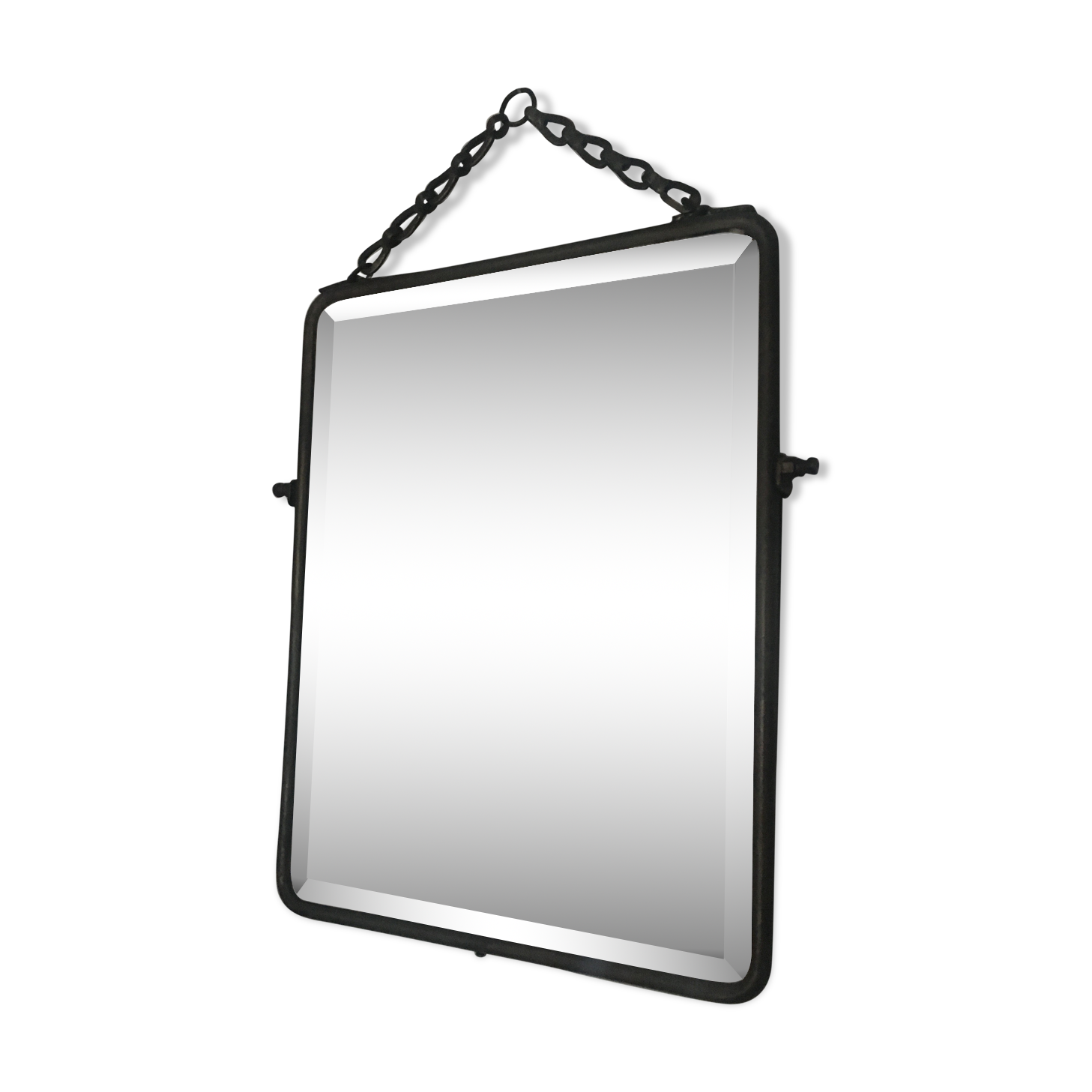 Large barber mirror to hang or lay 24x30cm