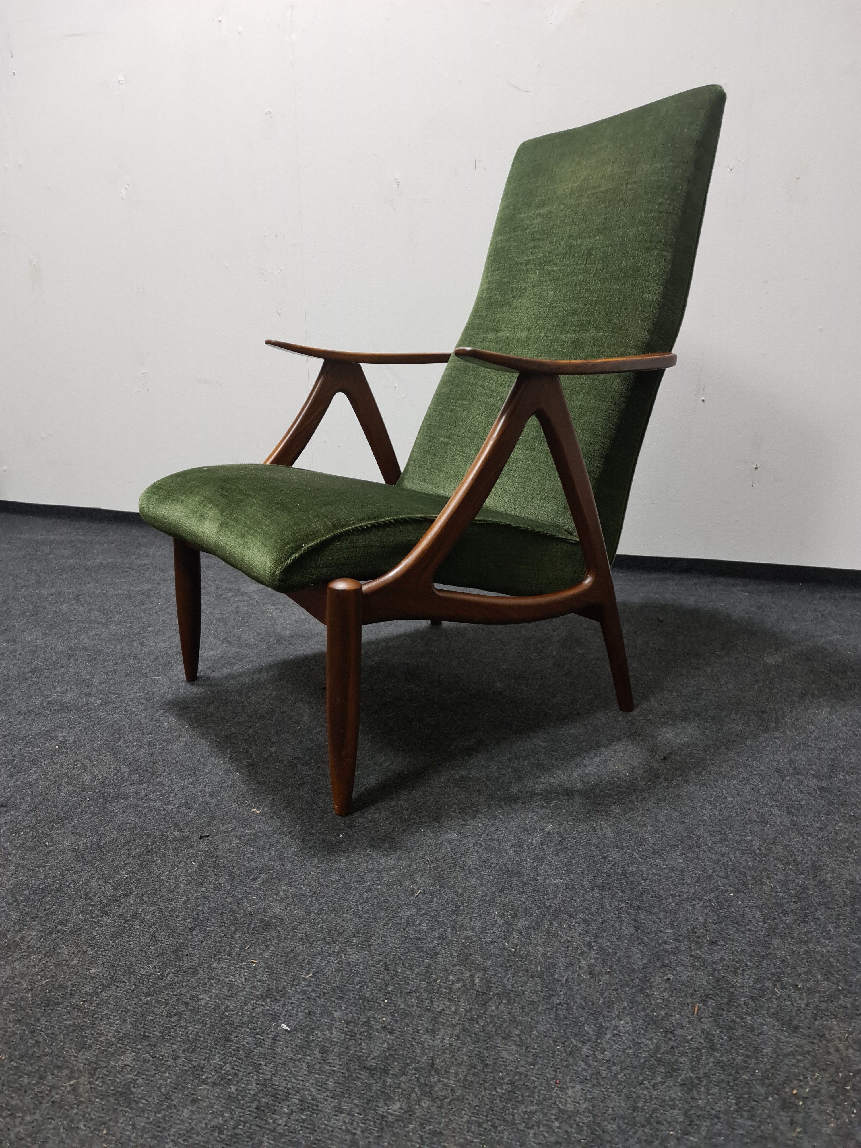 Vintage Dutch design teak armchair