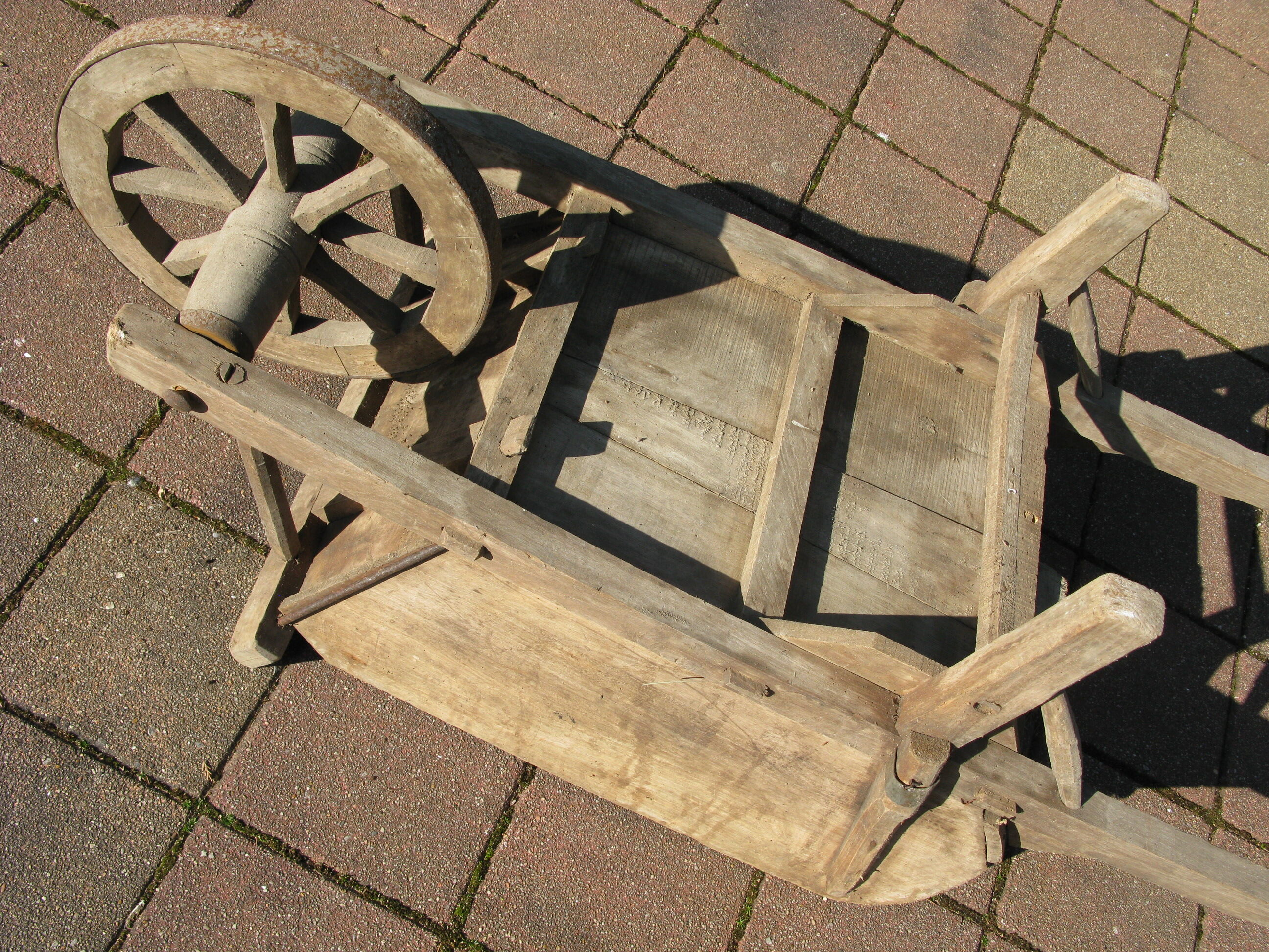 Old wooden wheelbarrow