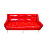 Sofa with red vinyl upholstery, Italy 50s