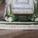 Vintage elephant ashtray in glazed ceramic – Green, cream and blue – Asian decor