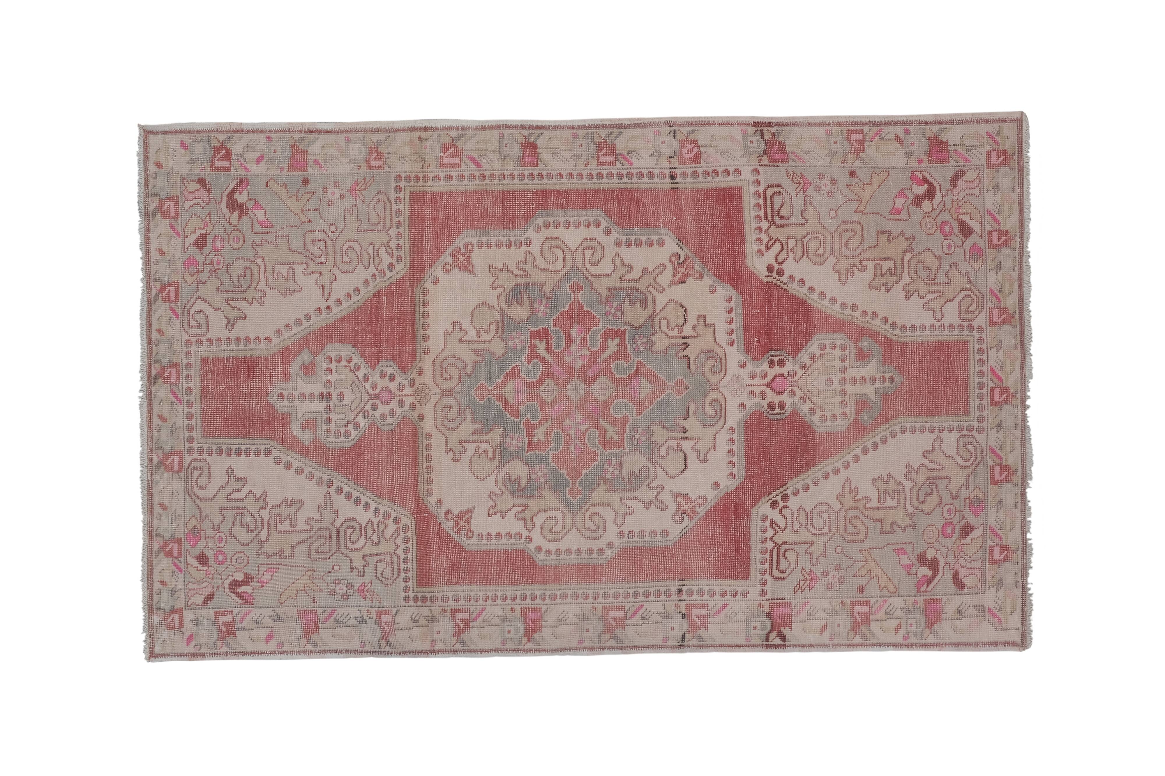 Mid century flatweave large overdyed oriental turkey oushak rug 4'11'' x 7'3''