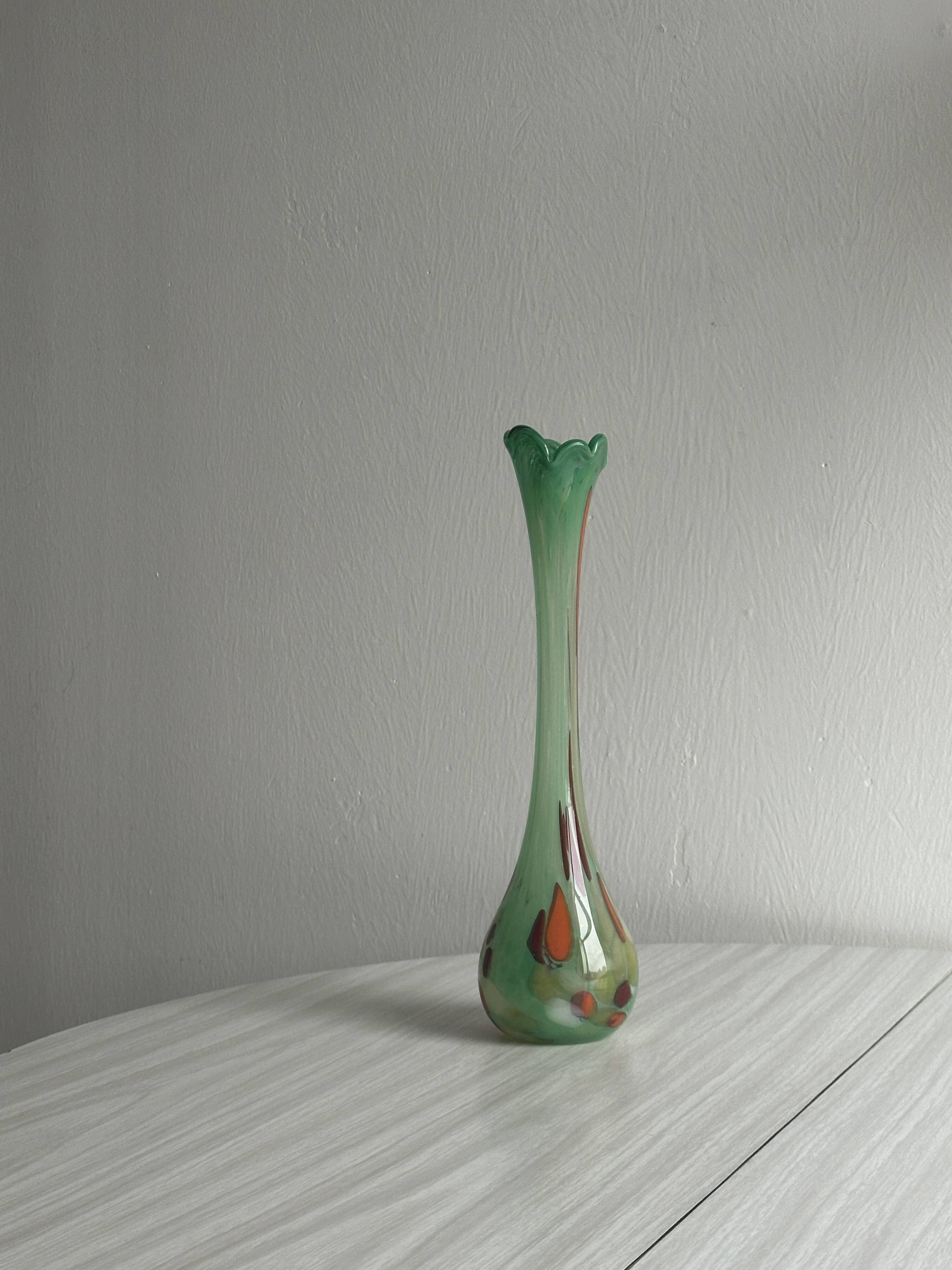 Transparent colored glass soliflore vase