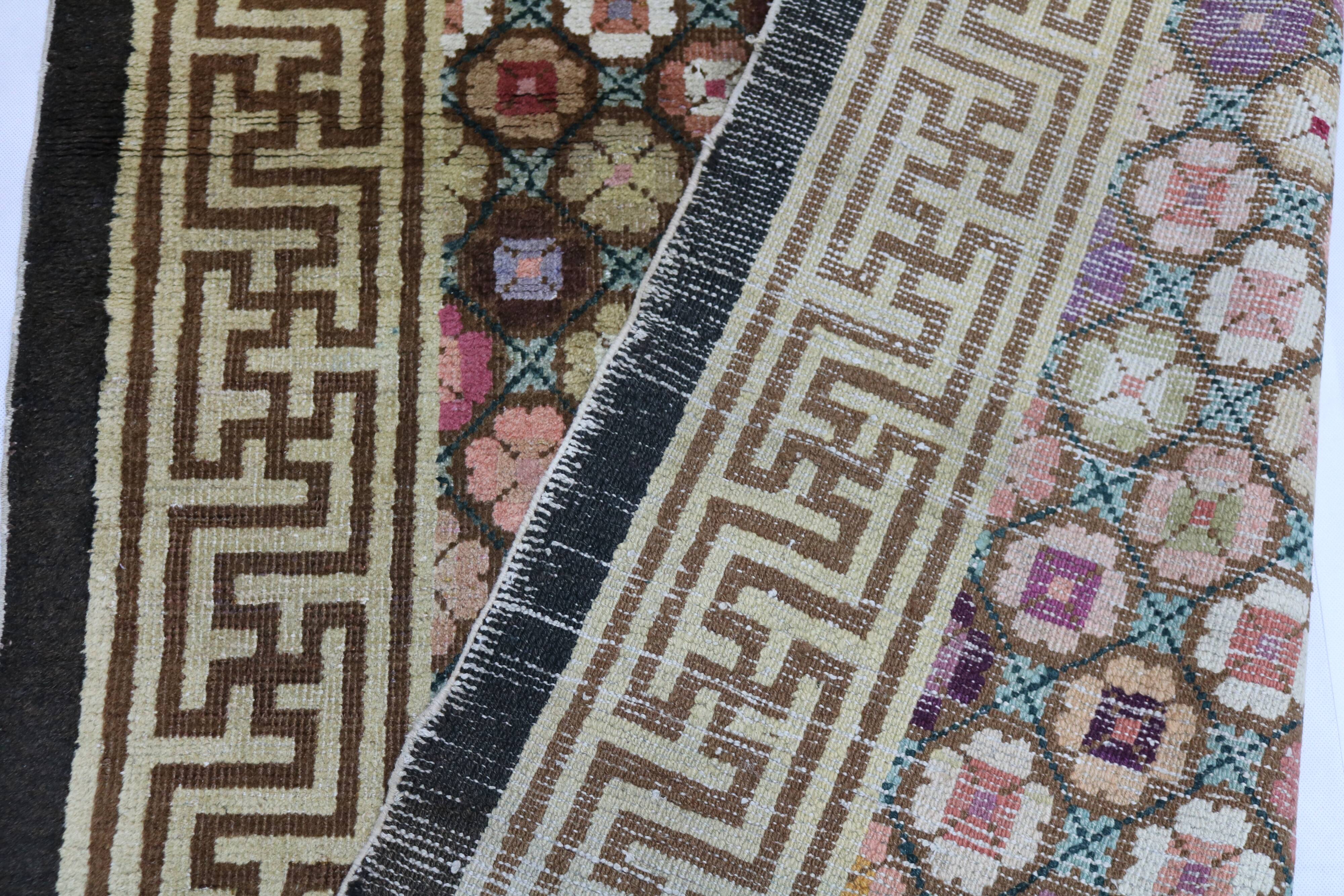Antique handmade chinese ningxia rug