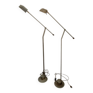 Floor lamps, reading lamps in solid bronze.