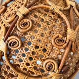 Vintage wicker chandelier and cannage