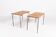 Paire de tables en pin massif et acier noir, Suède 1960