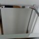 Chrome metal and smoked glass console