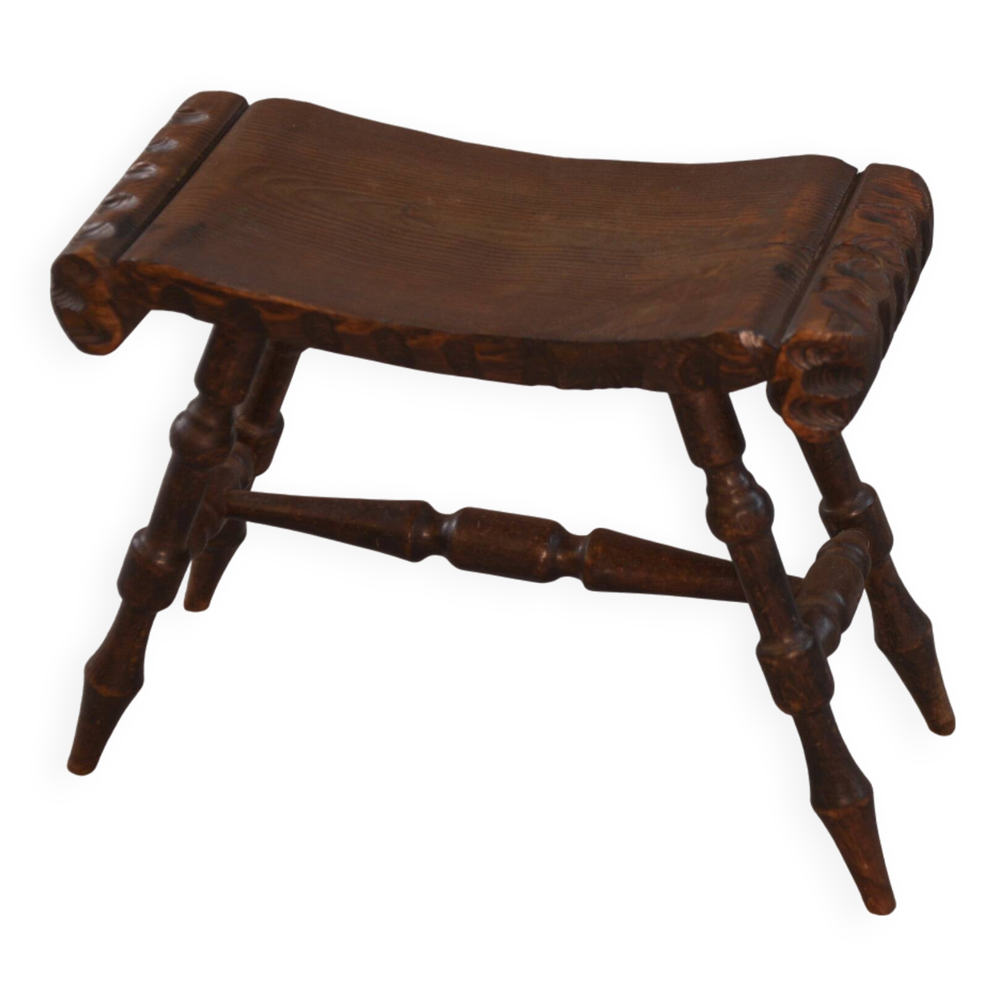 Tabouret rustique en pin 1960