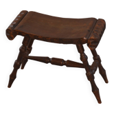 Tabouret rustique en pin 1960