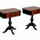 Paire de tables chevet/appoint, acajou,bois noirci,style néoclassiqu