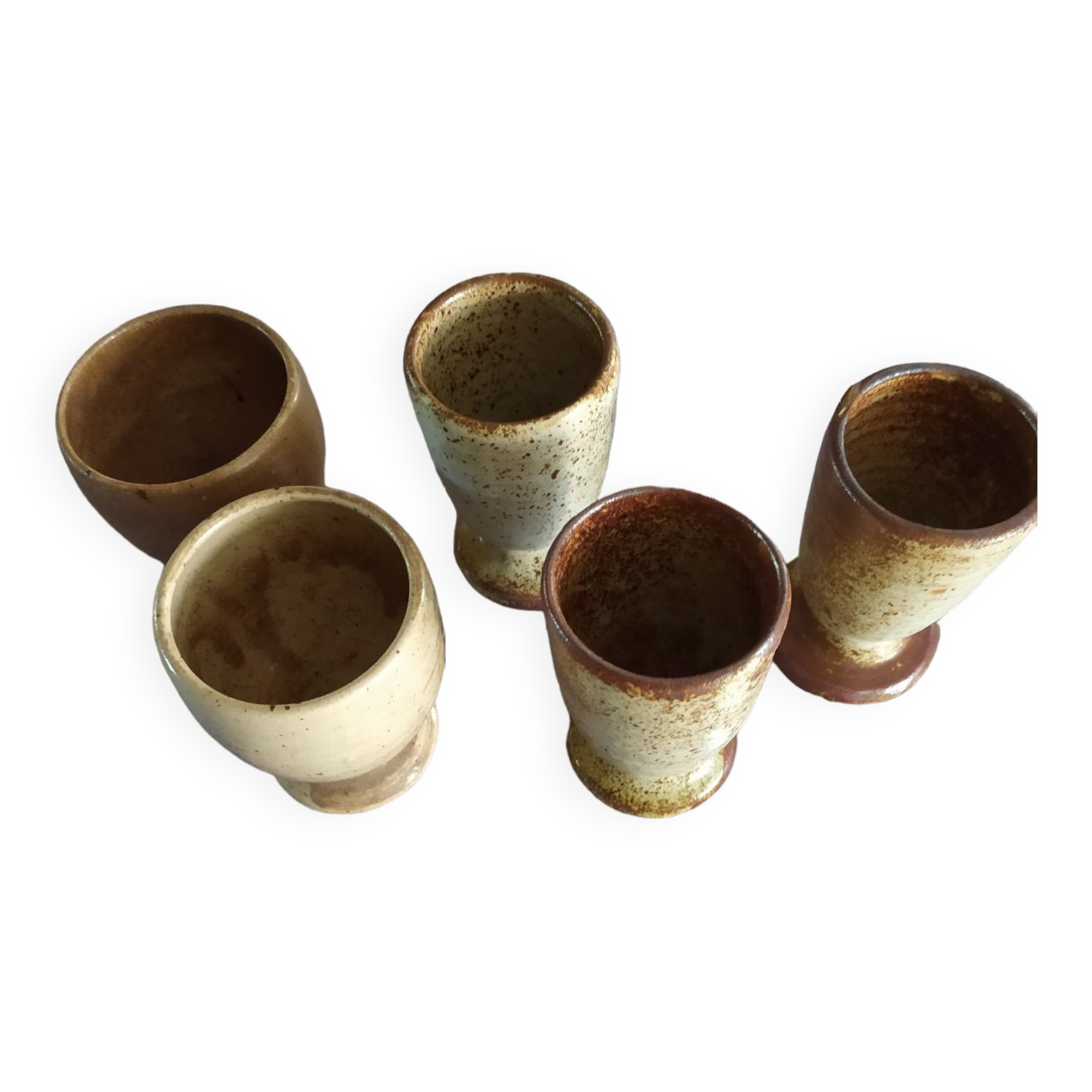 Lot of Mazagrands and pottery glasses