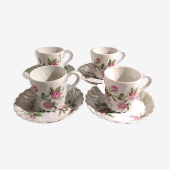 4 tasses et sous-tasses Haviland