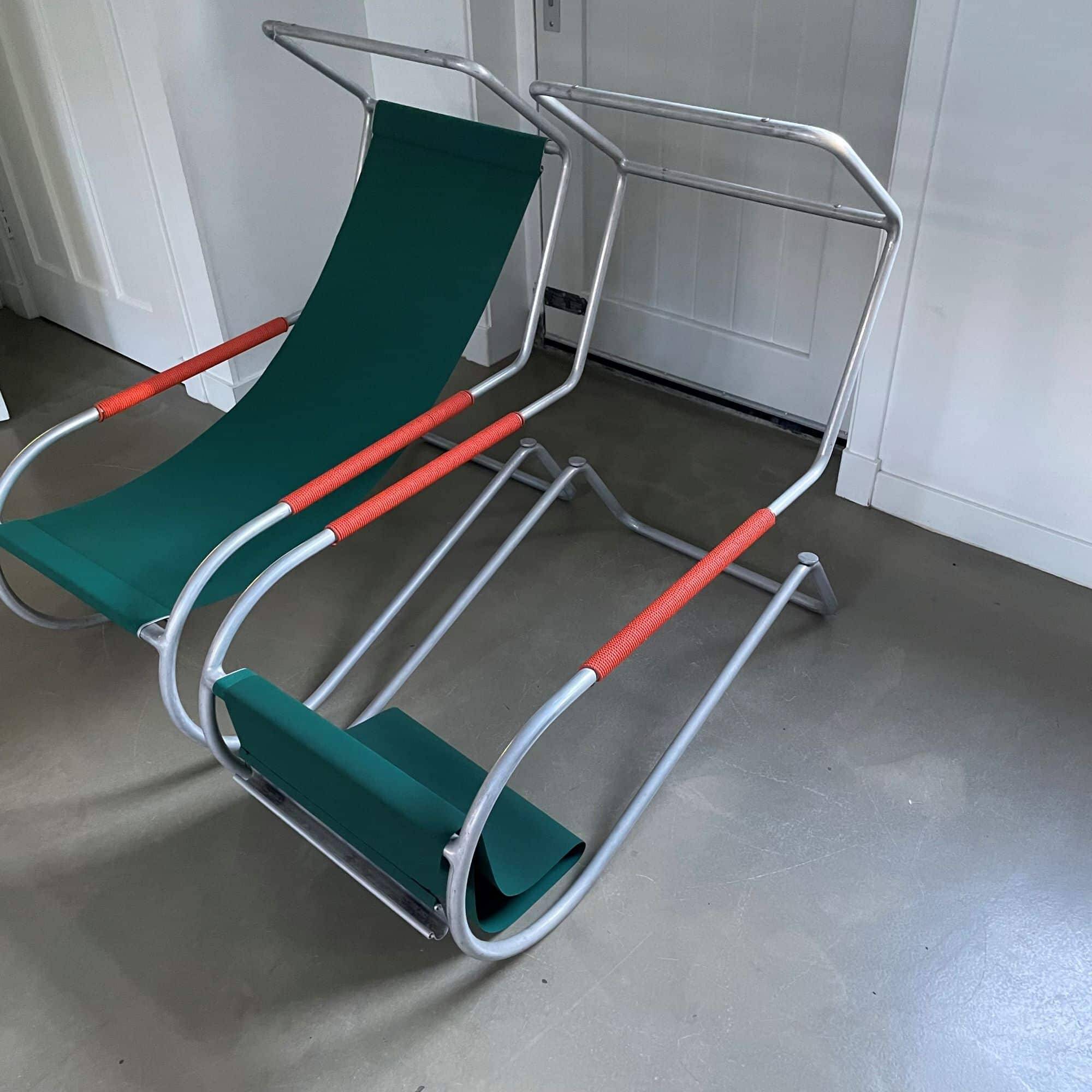 Set of midcentury 'Lido' sun lounge chairs, design Battista and Gino Giudici