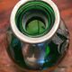 Murano glass alcohol bottle green & silver 1930s - 1940s.
