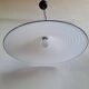 Vintage very large murano white swirl ceiling light black rim