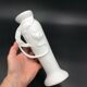Vase in biscuit white slurry poppy flower art nouveau
