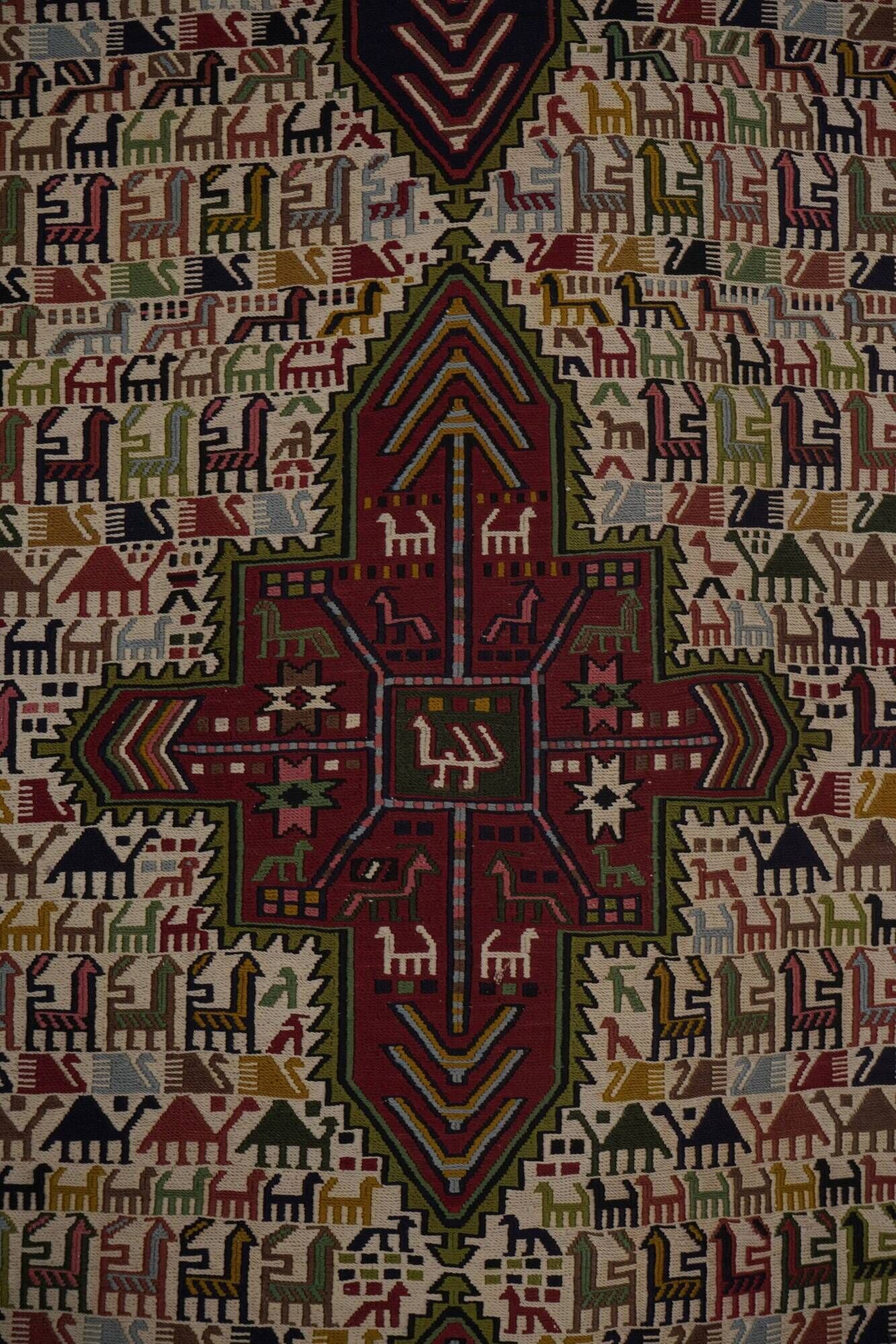 Vintage Turkish hallway rug 104x285 cm