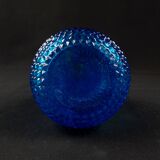 Vintage 1970s Empoli pressed blue molded glass carafe/bottle