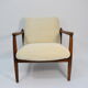 Fauteuil vintage entièrement restauré designer E.Homa, années 60, Cordon beige