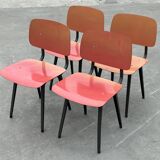 Vintage set of 4x Friso Kramer Revolt chairs Ahrend de Cirkel dutch design