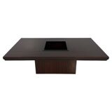 Italian Art Deco Bar Table in Mahogany and Ebonized Inlays, 1980s