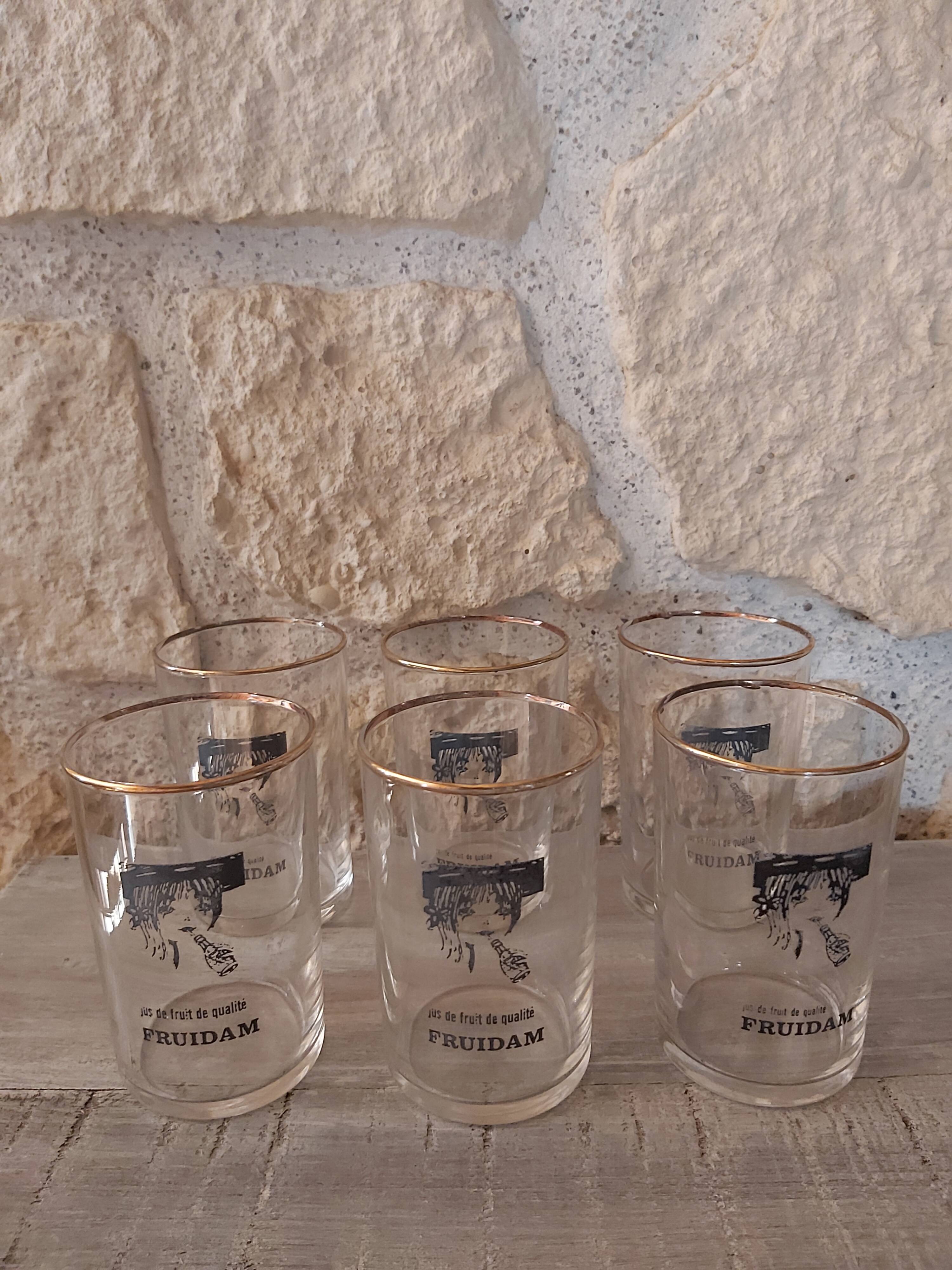 Set of 6 fruidam fruit juice glasses