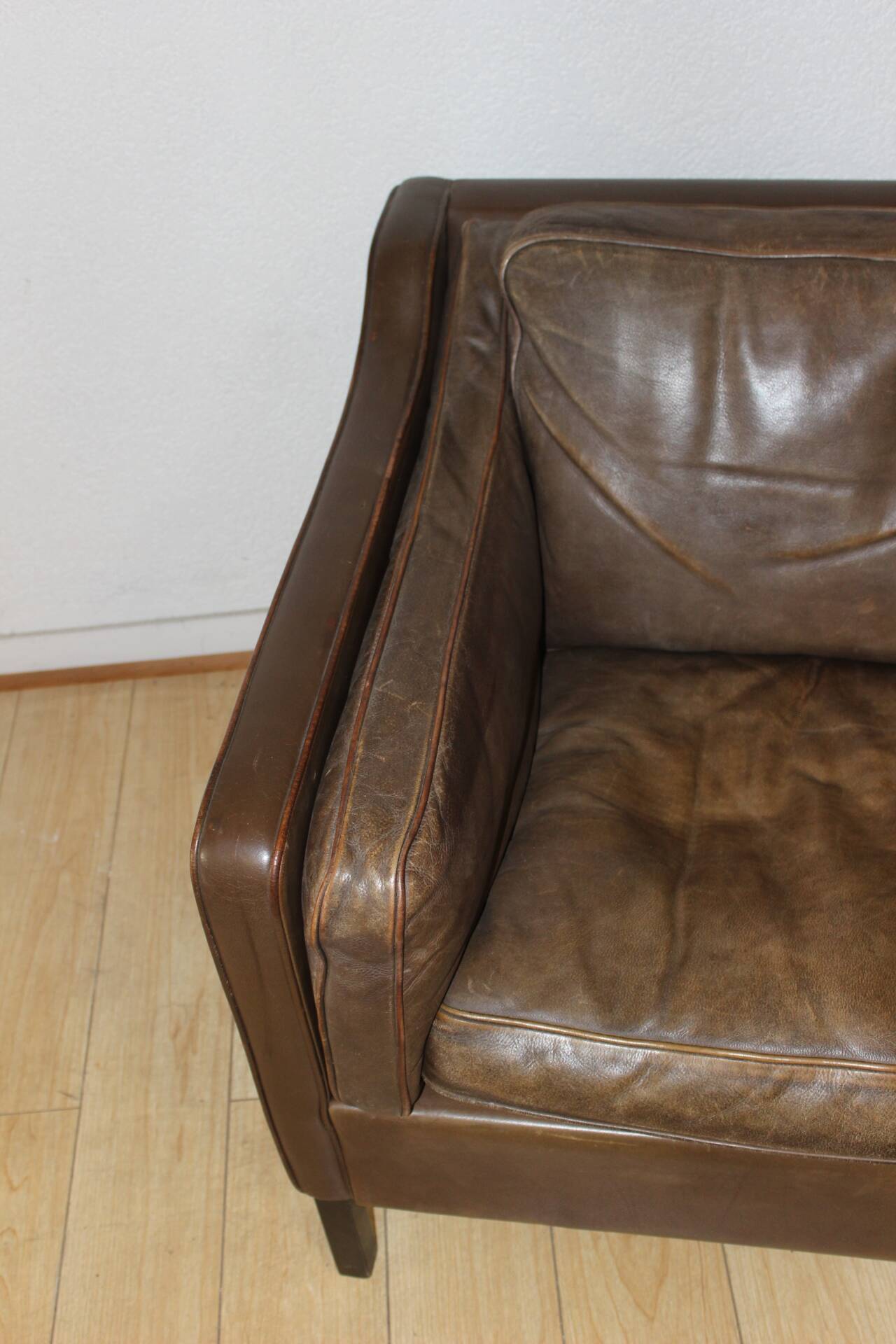 Pair of leather armchairs by Borge Mogensen circa 1970