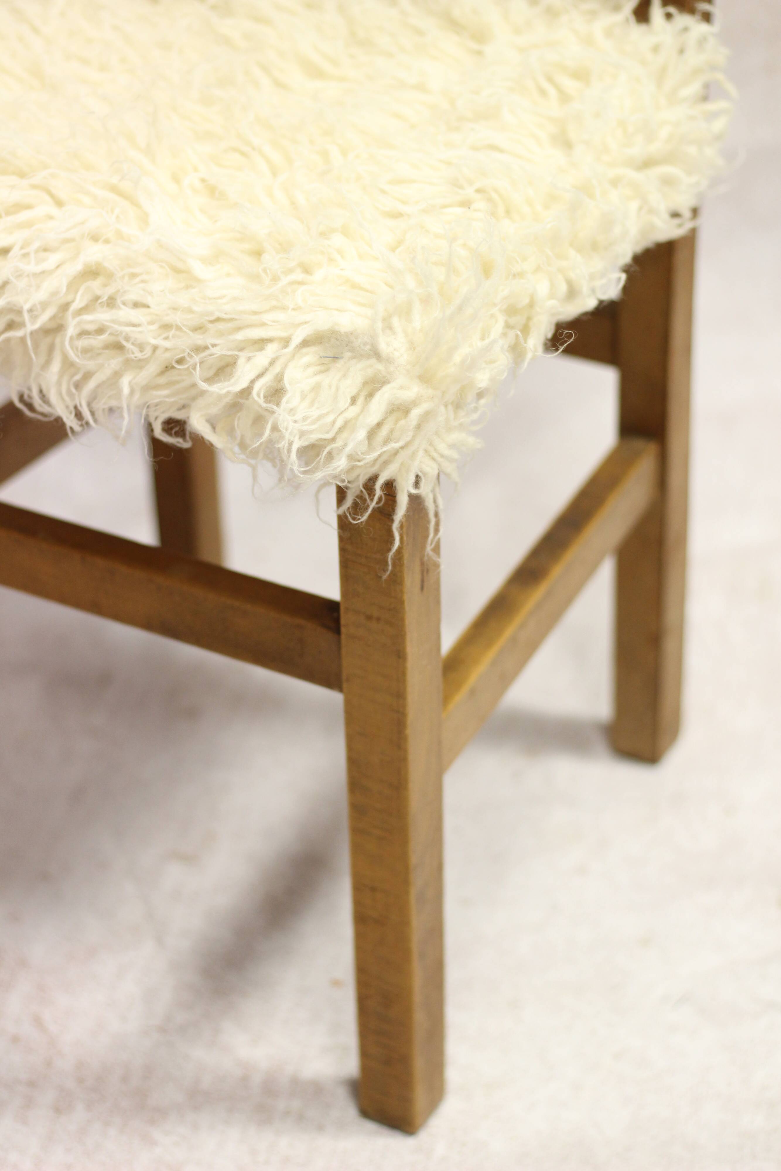 fur and wood chair