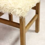 fur and wood chair