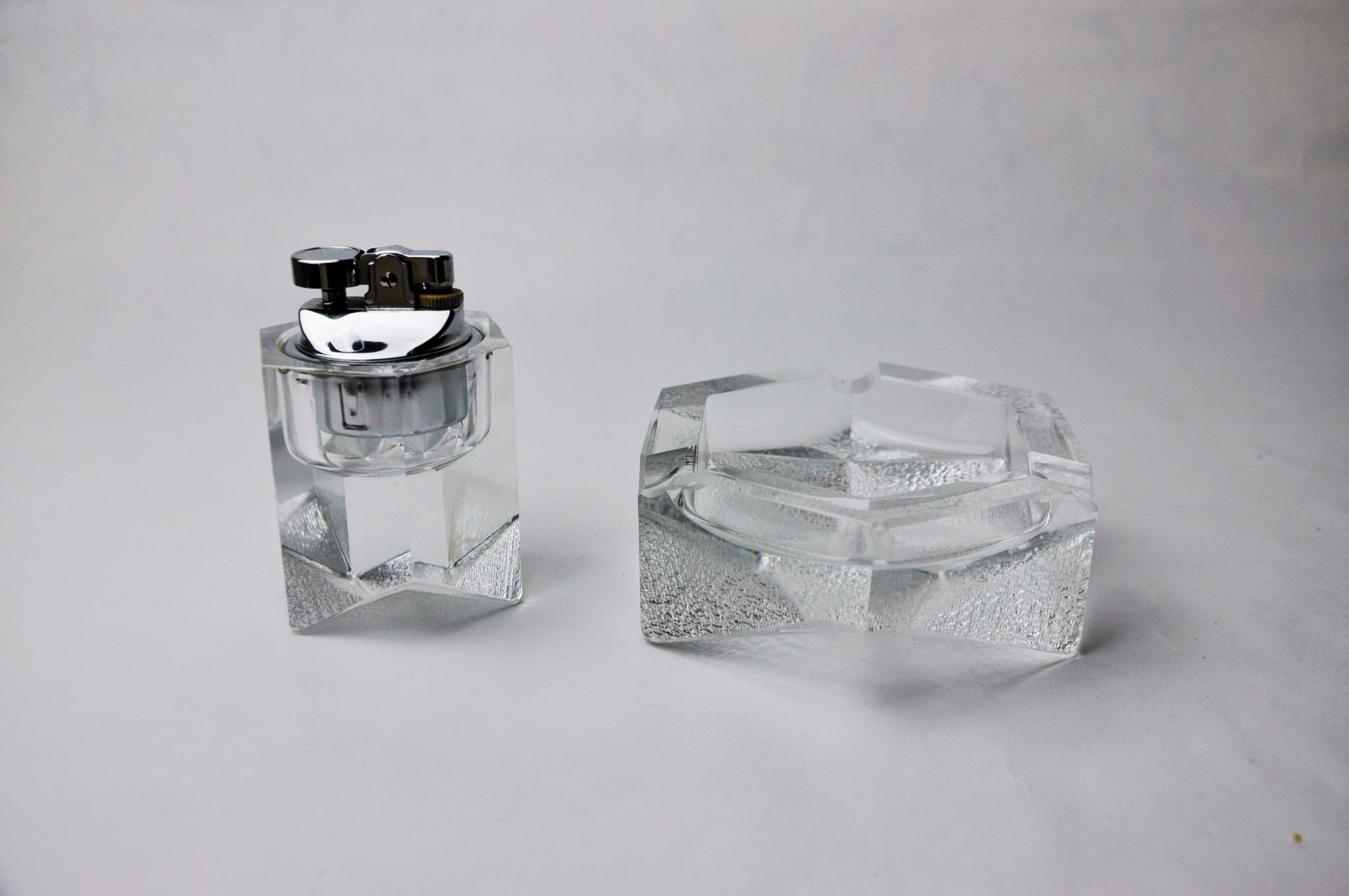 Briquet et cendrier par Antonio Imperatore, verre de murano, italie, 1970