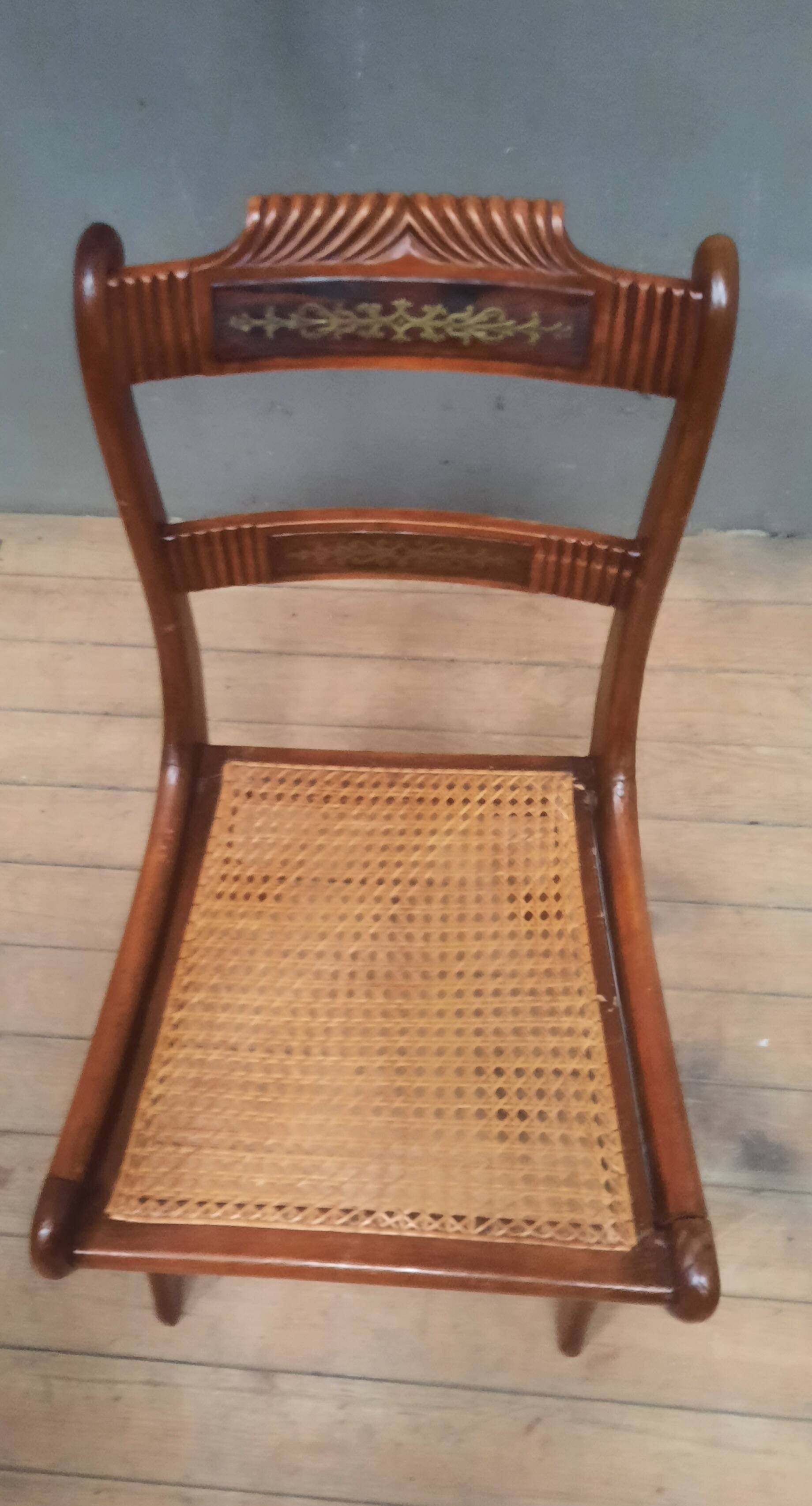 Caned chair from the nineteenth century.