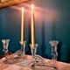 Paire de bougeoirs verre vintage