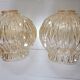 Pair of vintage globes for lighting - amber glass