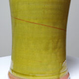 Decorative pot vintage two-tone glazed stoneware spice box handmade signed