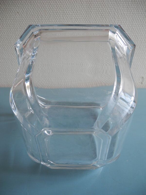 Ancien vase cache pot cristal déco vintage french crystal flower pot