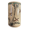 Roller Vase Brush pot with ceramic bird motifs Signed China
