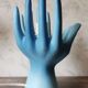 Blue ceramic hand lamp