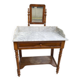 Marble dressing table and 1900 solid wood mirror