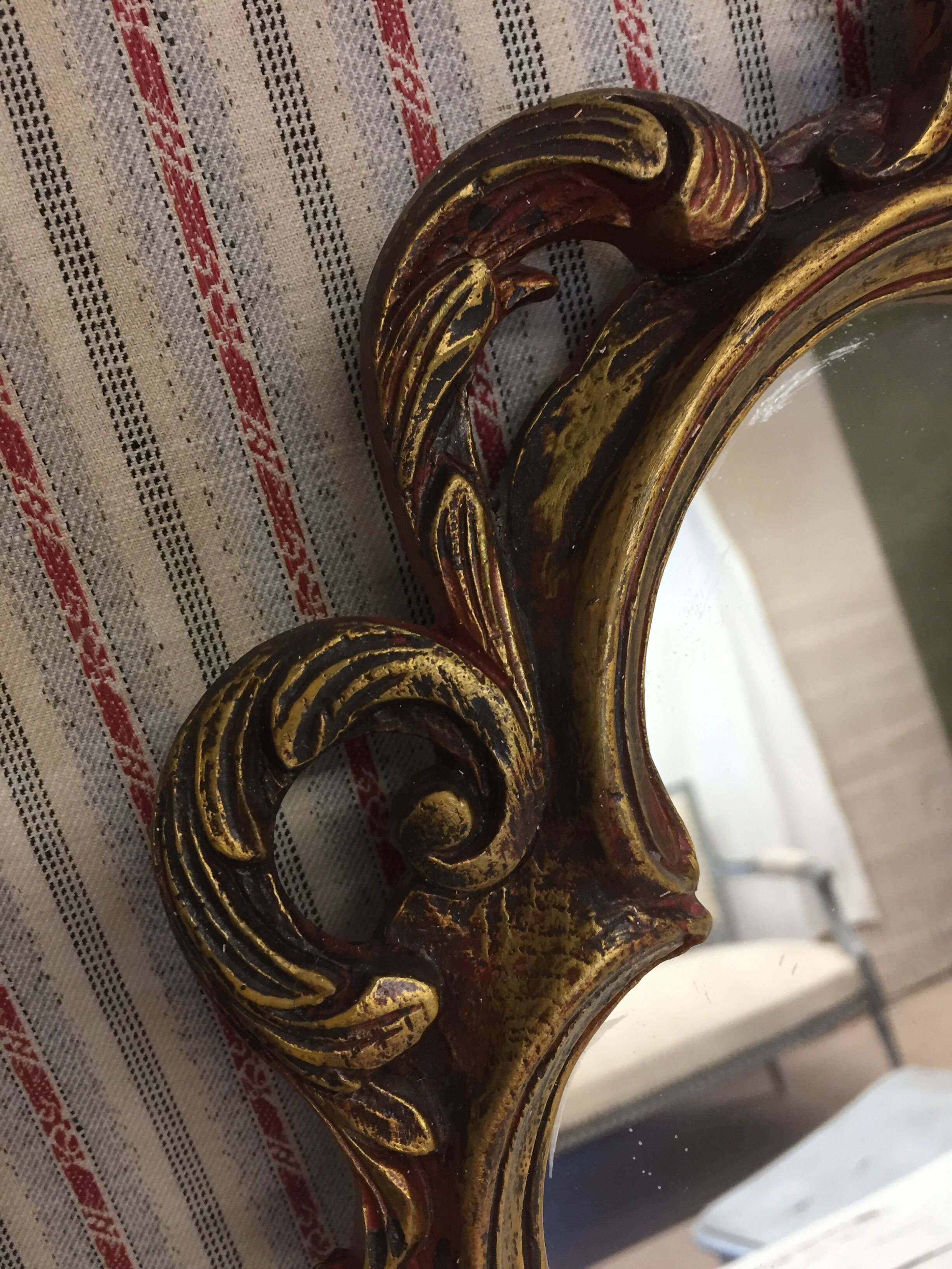 Old mirror Louis XV rocaille style, 48x33 cm