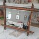 Miroir vintage en bois tourné façon bambou